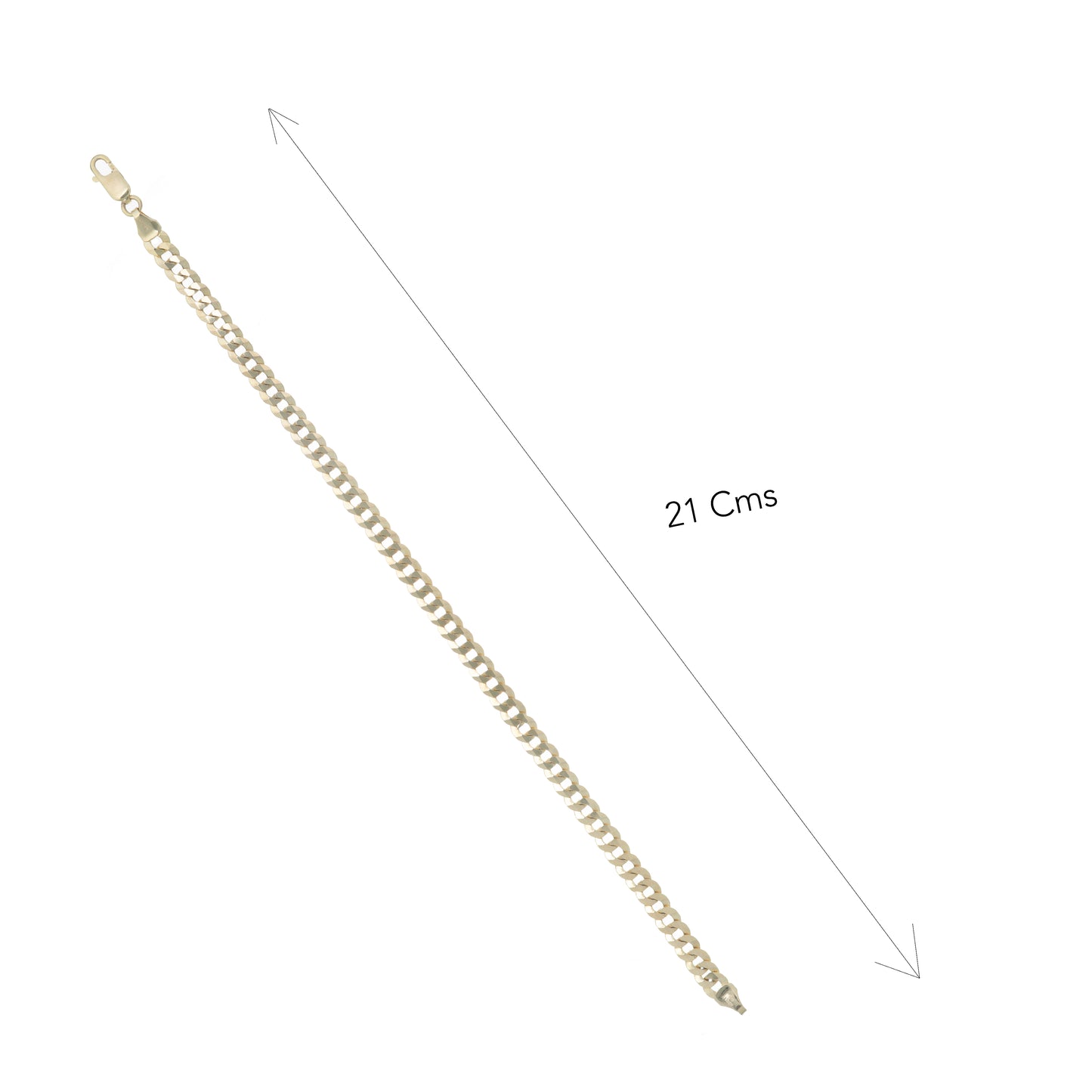 Pulso Italiano Tejido Barbado 21cm 5mm Oro 10 Kilates