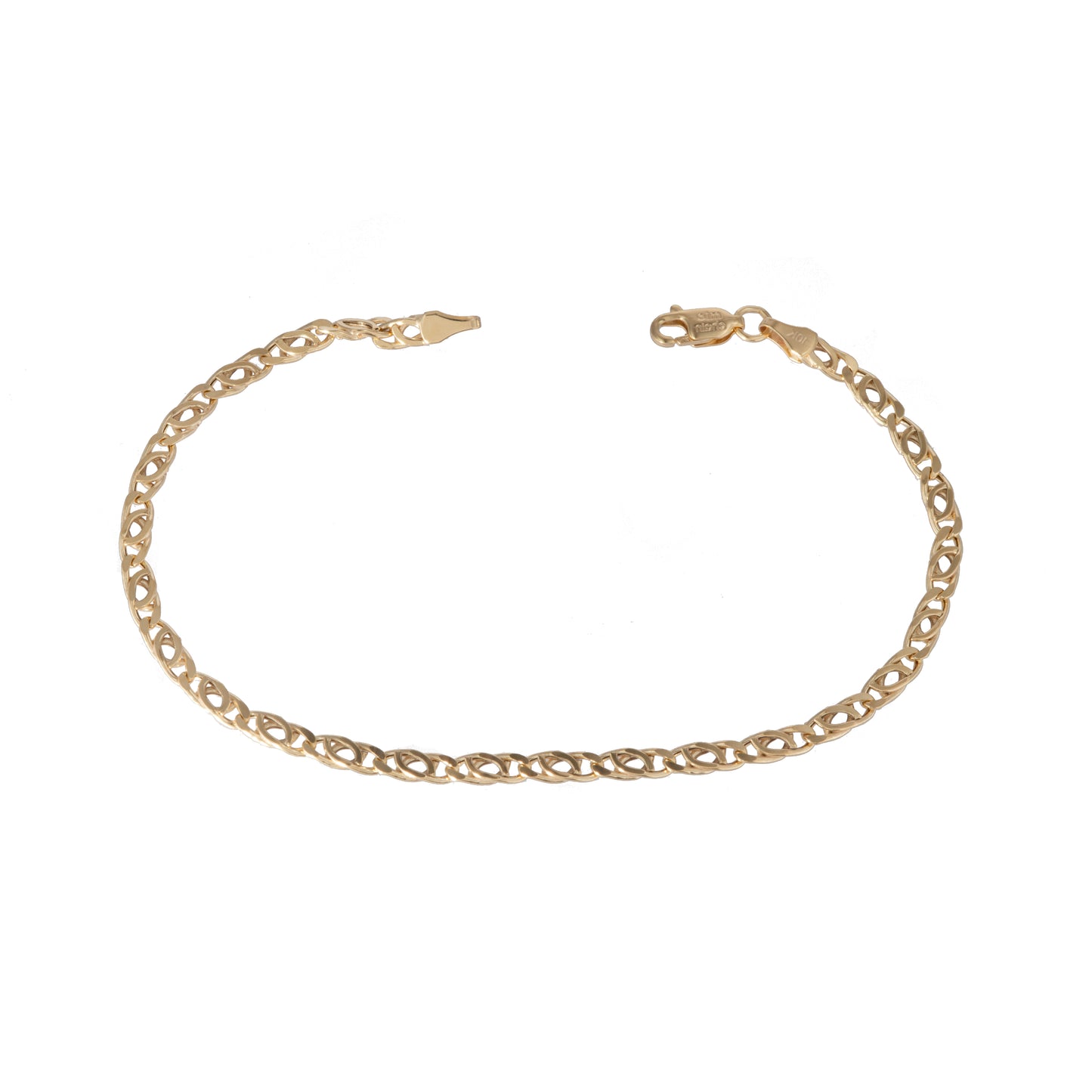 Pulso Tejido Egipcio Oro 10 Kilates 21cm 4mm