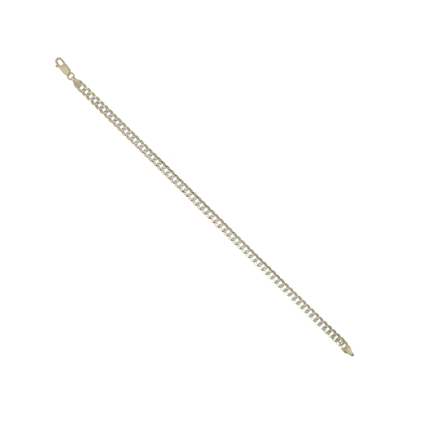Pulso Italiano Tejido Barbado Diamantado 21cm 5mm Oro 10 Kilates