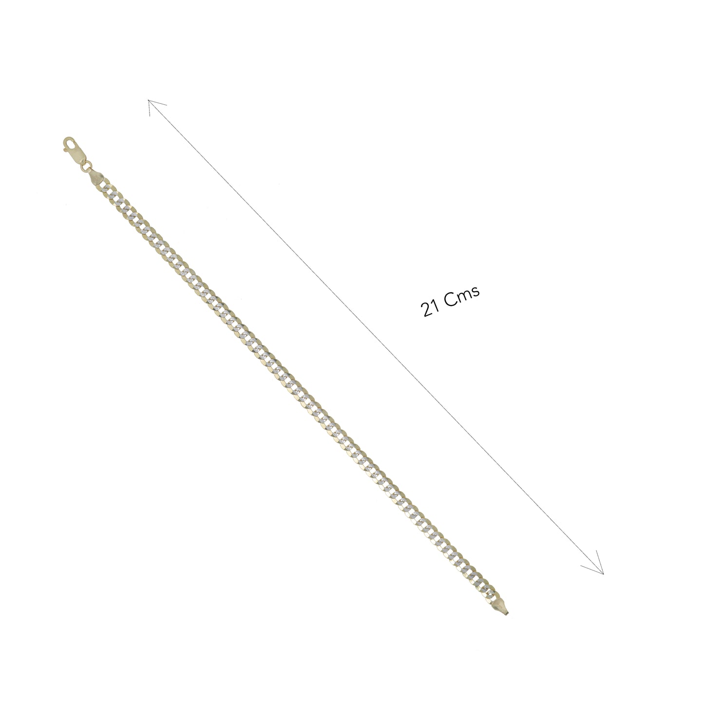 Pulso Italiano Tejido Barbado Diamantado 21cm 5mm Oro 10 Kilates
