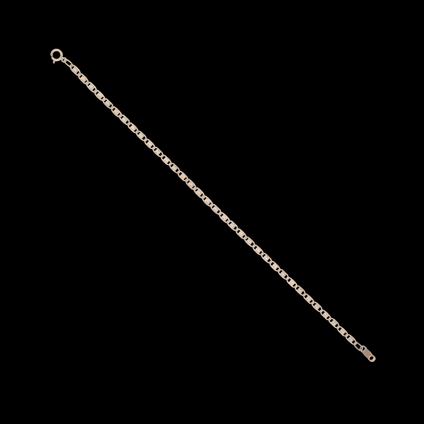Pulso Tejido Espejo Tres Oros 10 Kilates 20cm 3mm