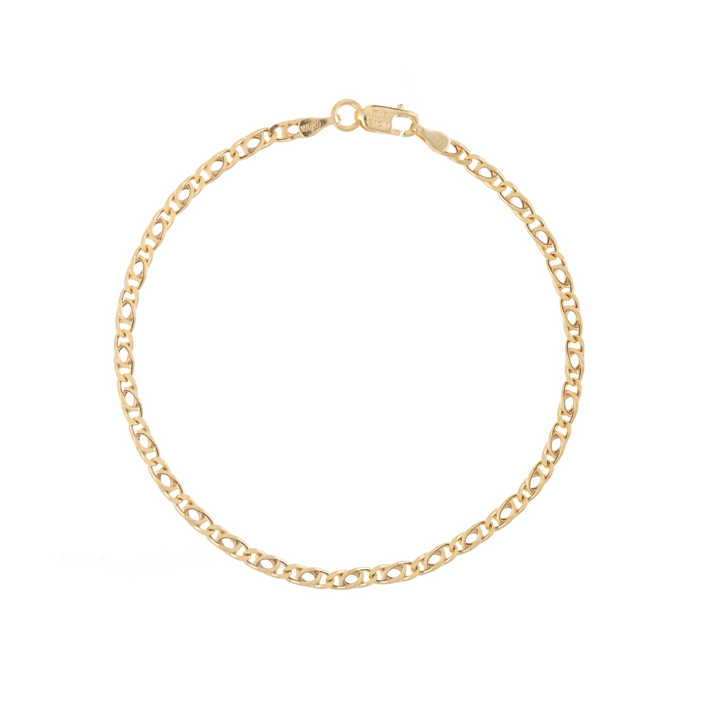 Pulso Tejido Egipcio Oro 10 Kilates 18cm 3mm