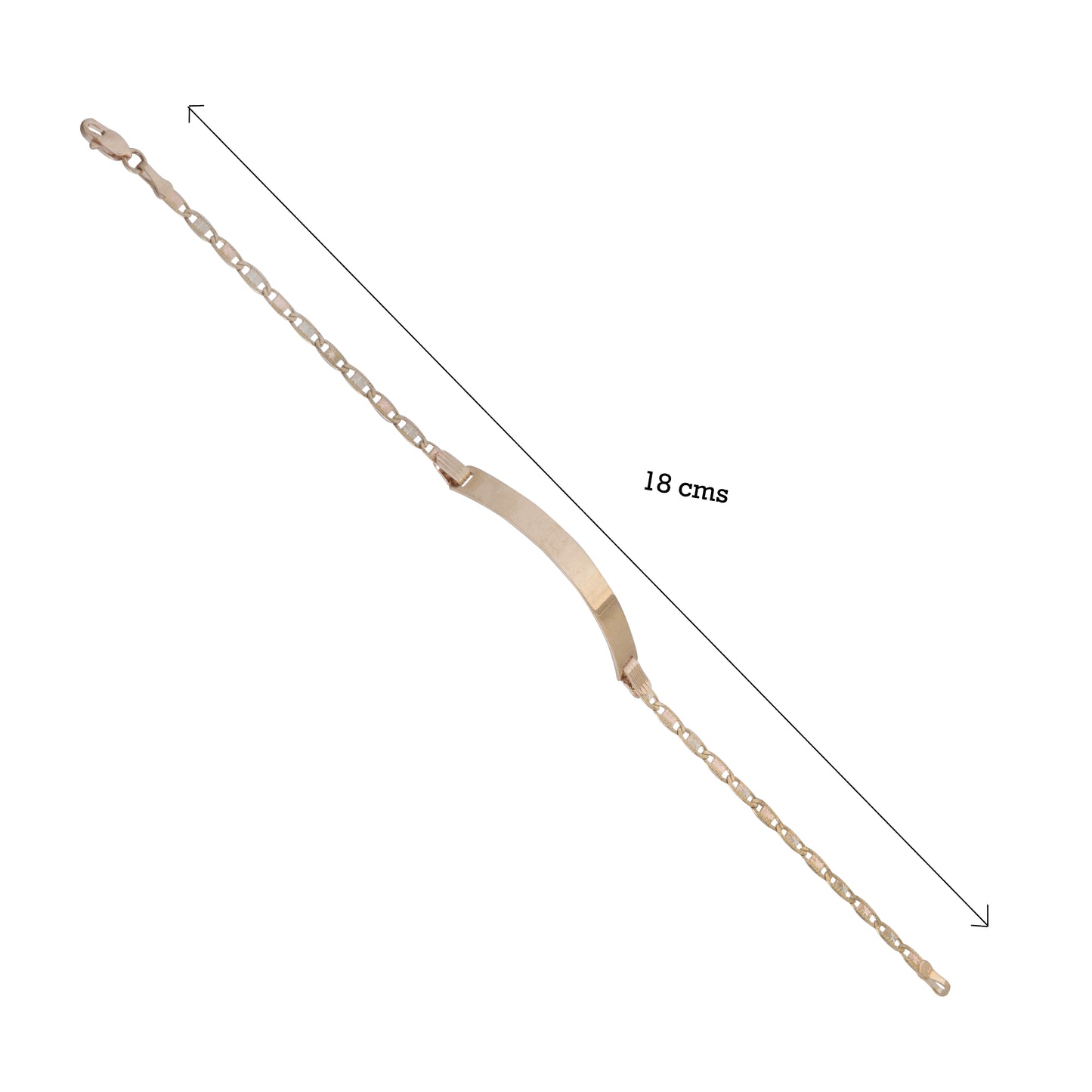 Esclava Tejido Espejo Tres Oros 10 Kilates 18cm 3mm