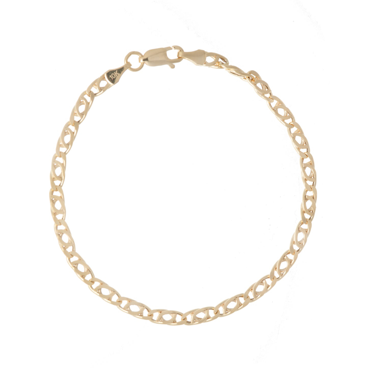 Pulso Tejido Egipcio Oro 10 Kilates 18cm 3.5mm