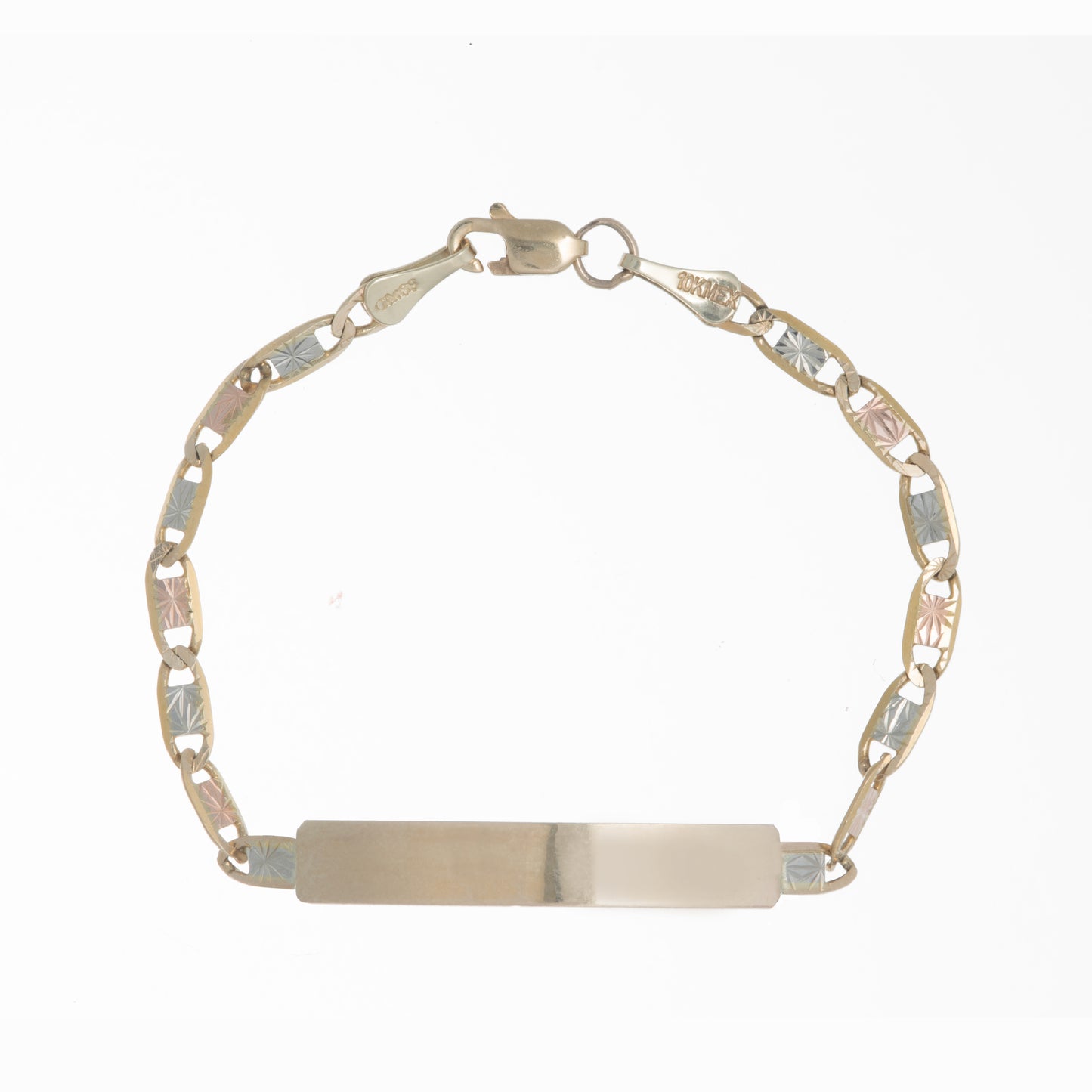 Esclava Niño Tejido Espejo Oro 10 Kilates 14cm 4mm