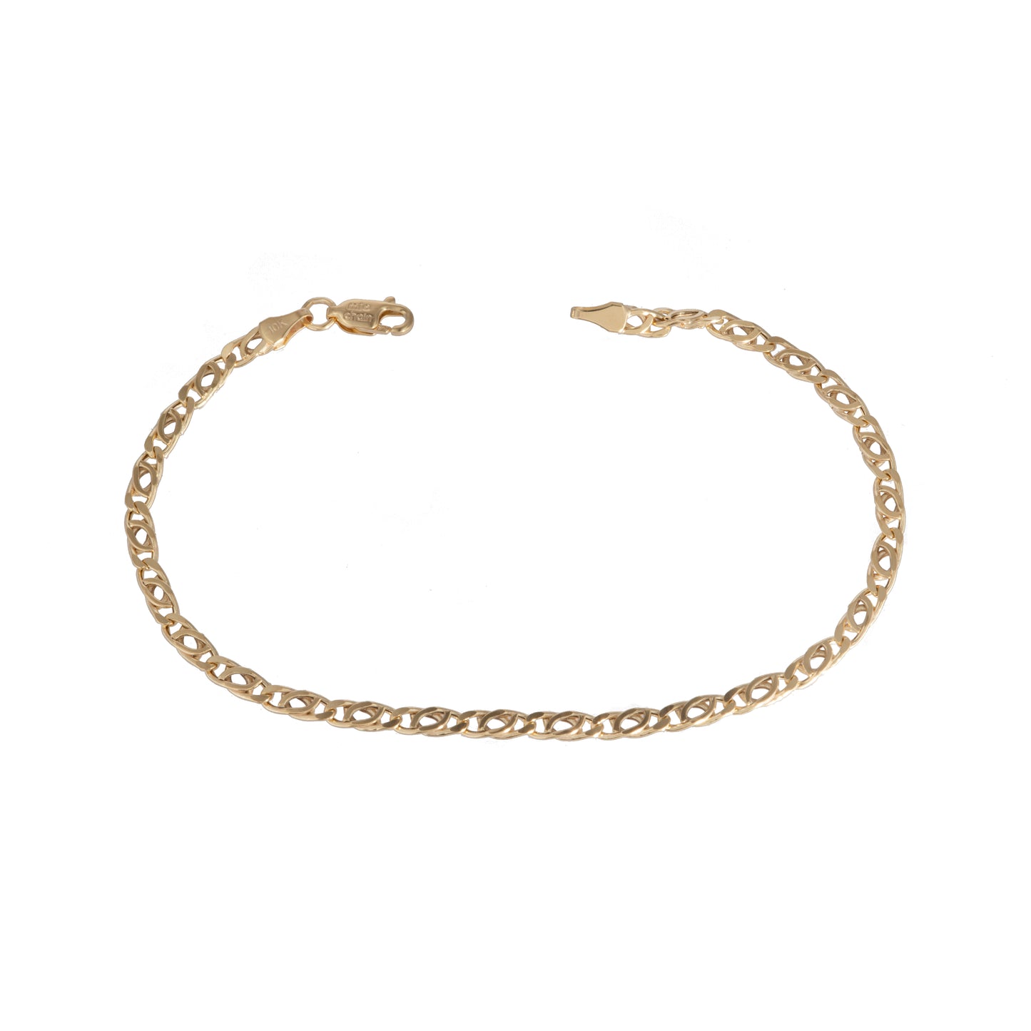 Pulso Tejido Egipcio Oro 10 Kilates 21cm 4mm