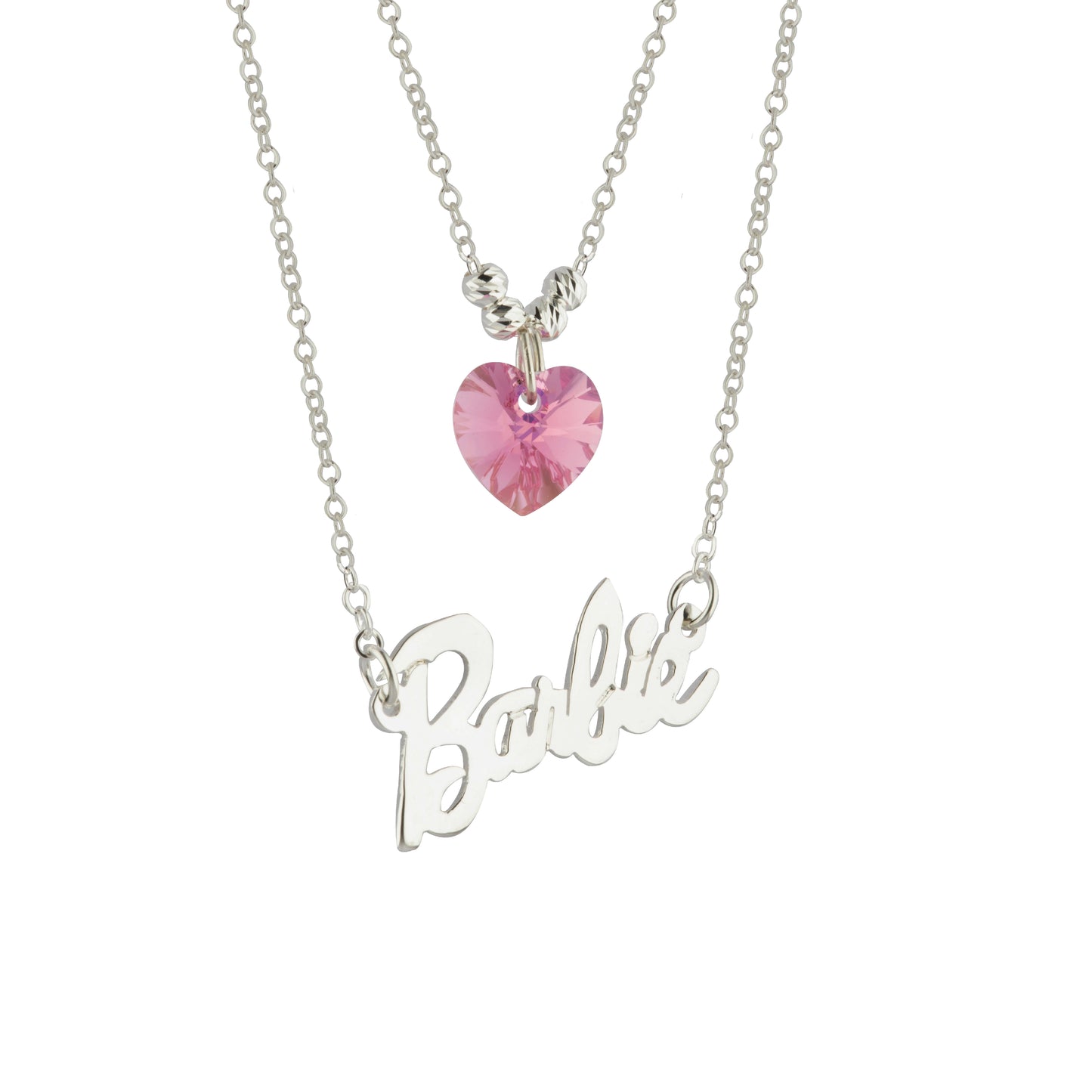 Gargantilla Barbie Cristal Swarovski De Plata .925 Dos Niveles