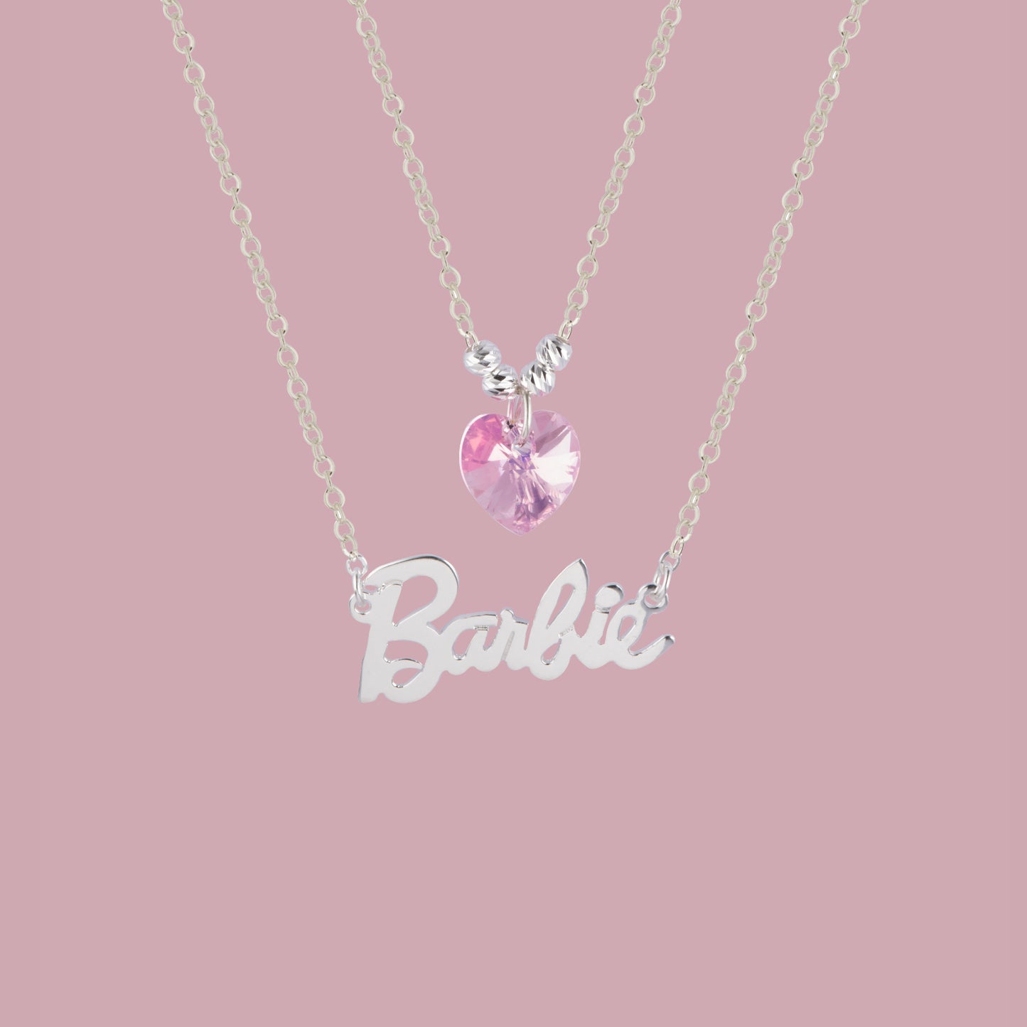 Gargantilla Barbie Cristal Swarovski De Plata .925 Dos Niveles
