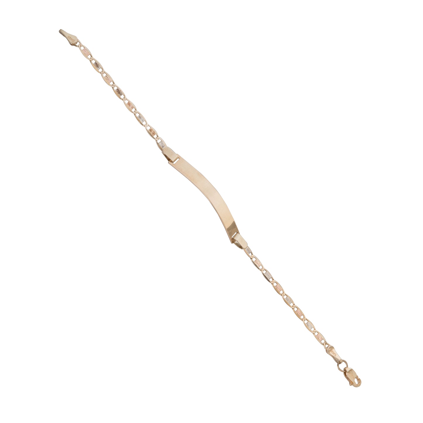 Esclava Tejido Espejo Tres Oros 10 Kilates 16cm 3.5mm
