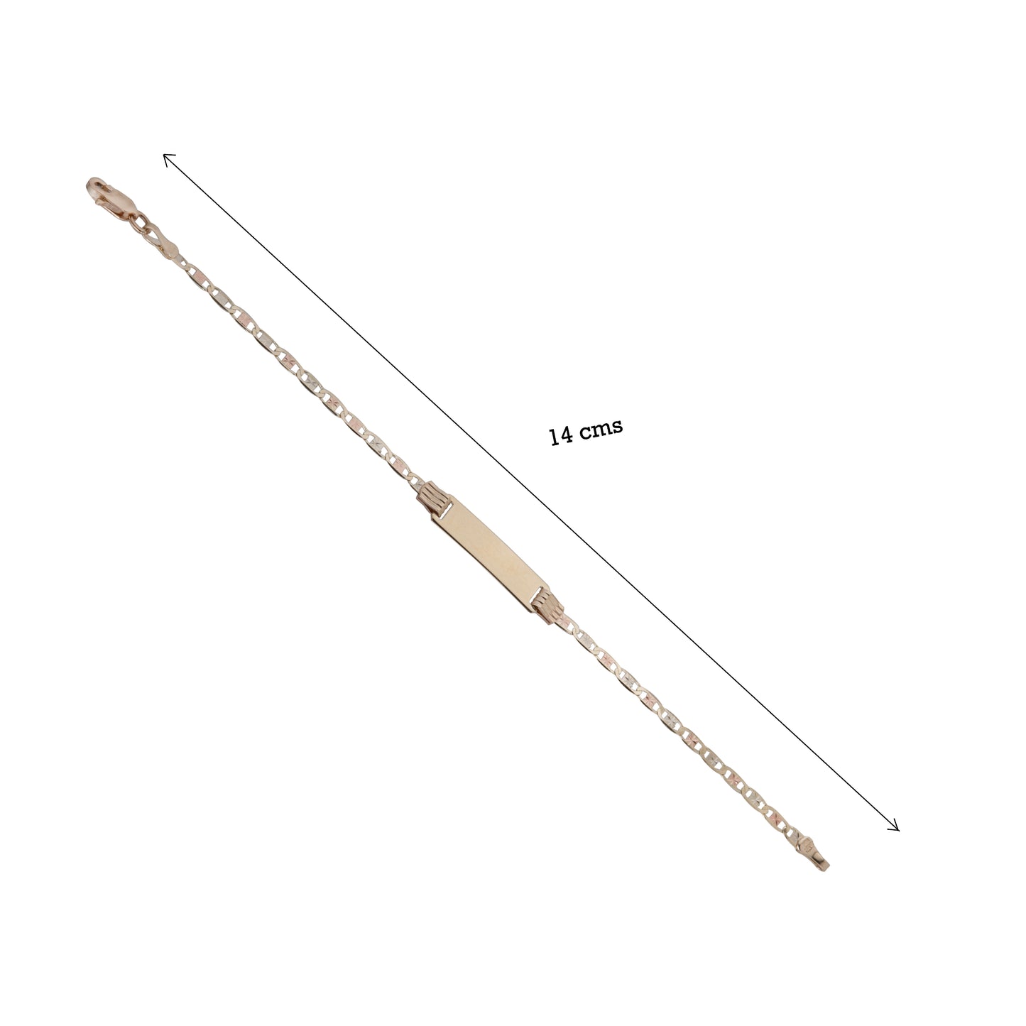 Esclava Tejido Espejo Tres Oros 10 Kilates 14cm 2.5mm