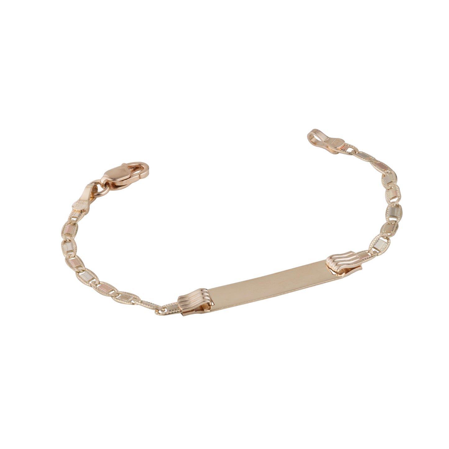 Esclava Tejido Espejo Tres Oros 10 Kilates 12cm 2.5mm
