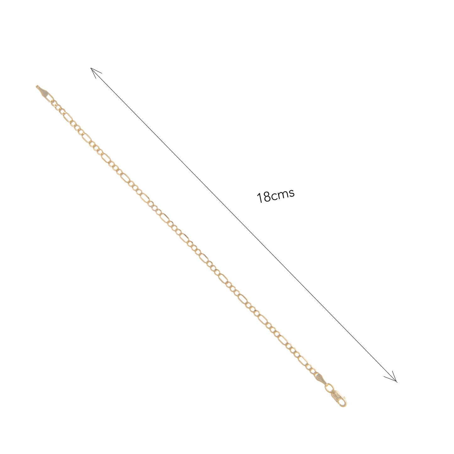 Pulso Tejido 3*1 Oro 10 Kilates 18cm 3mm