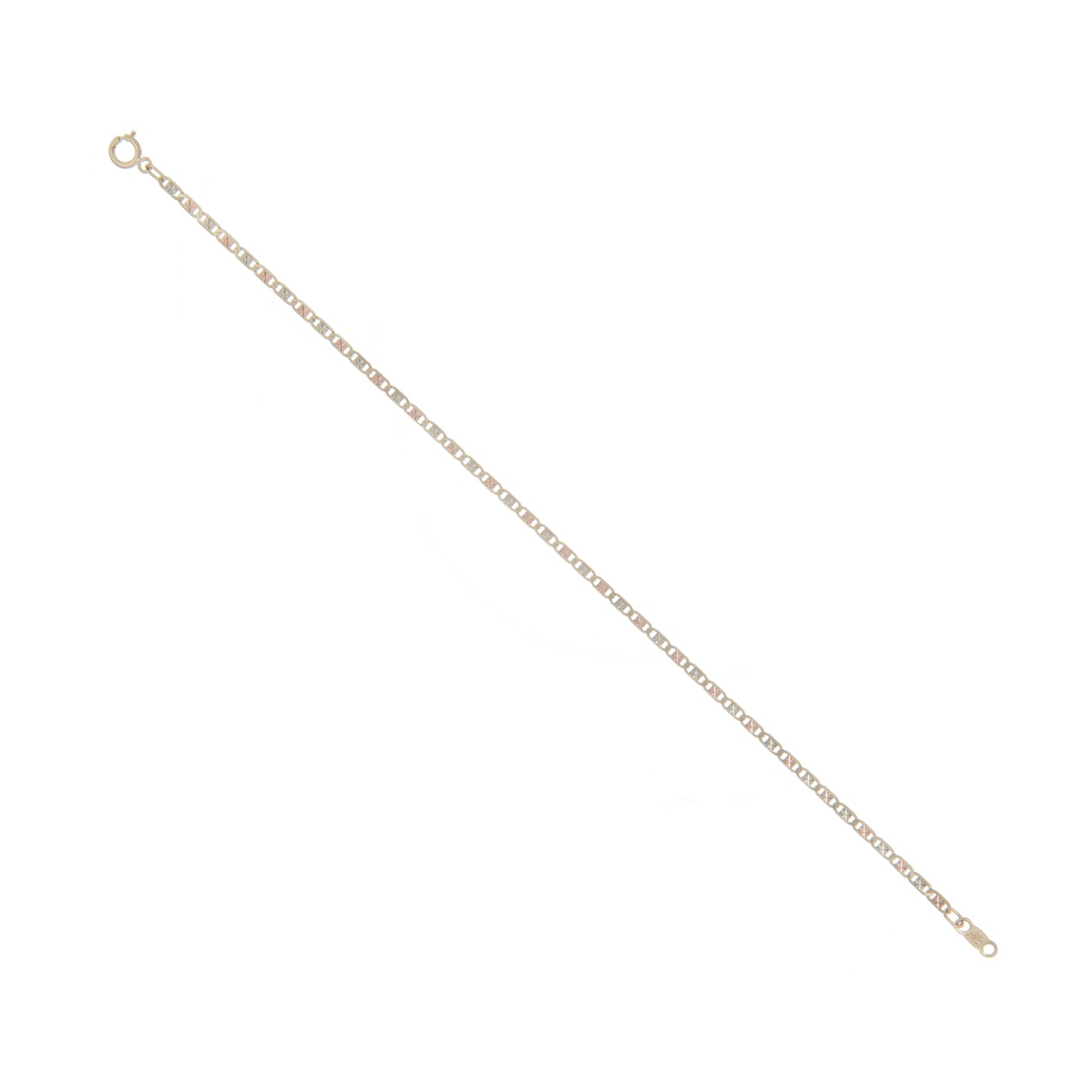 Pulso Tejido Espejo Tres Oros 10 Kilates 18cm 2mm