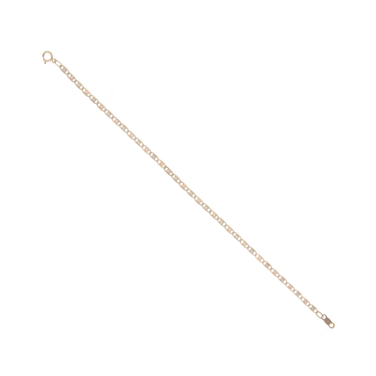 Pulso Tejido Espejo Tres Oros 10 Kilates 20cm 3mm