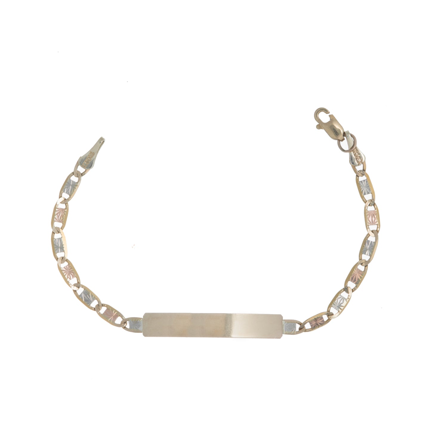 Esclava Niño Tejido Espejo Oro 10 Kilates 14cm 4mm