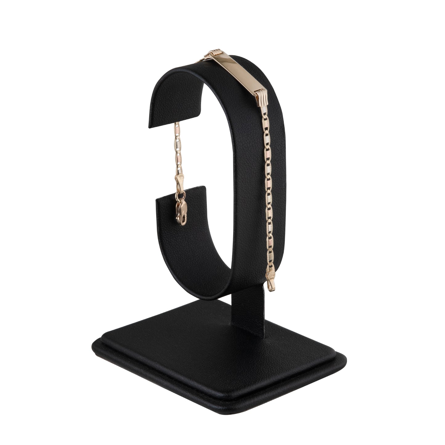 Esclava Tejido Espejo Diamantada Tres Oros 10 Kilates 14cm 2.5mm