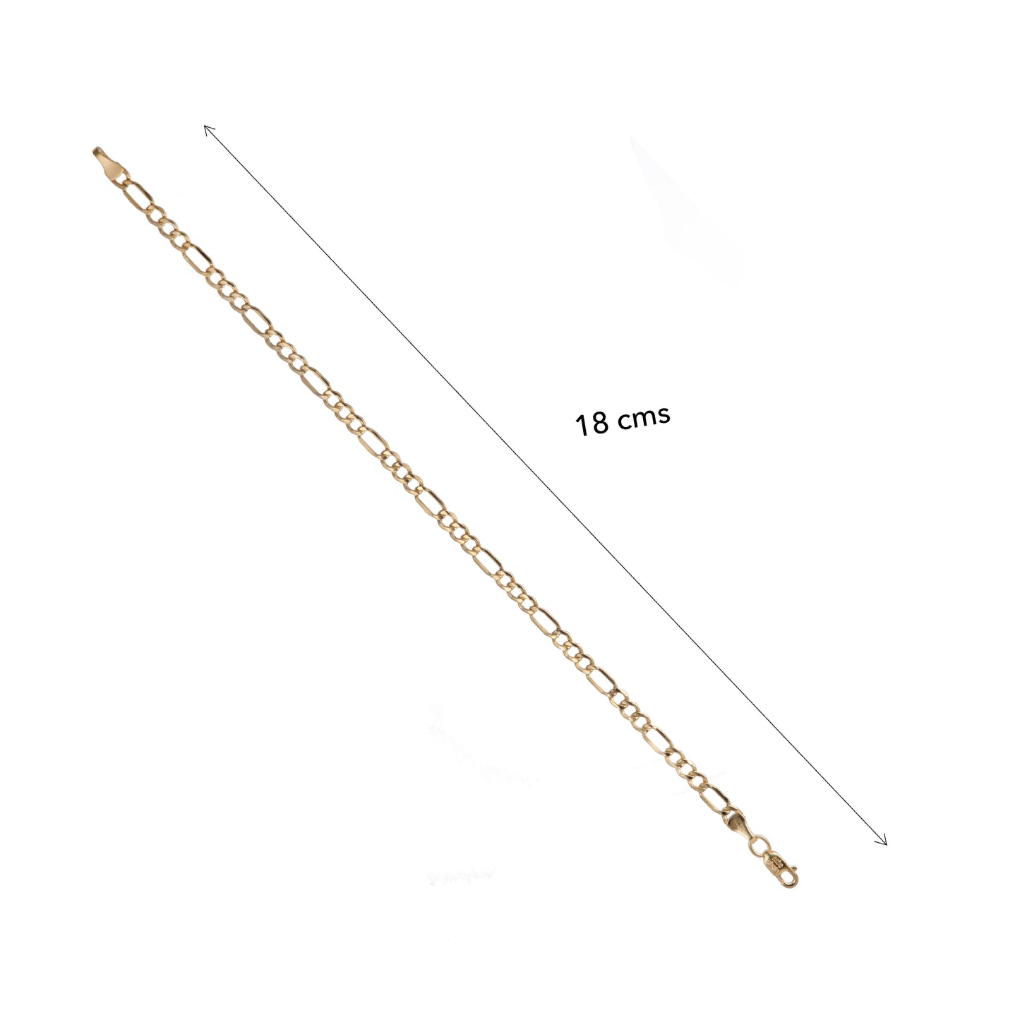 Pulso Tejido 3*1 Oro 10 Kilates 18cm 3.5mm