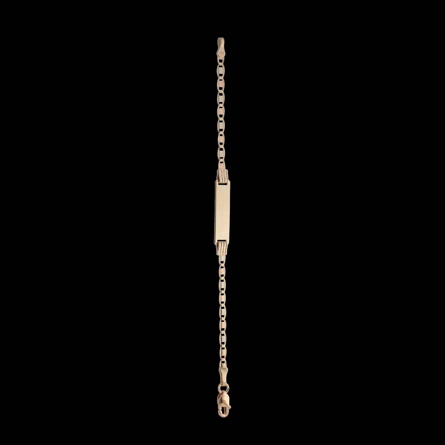 Esclava Tejido Espejo Tres Oros 10 Kilates 12cm 2.5mm
