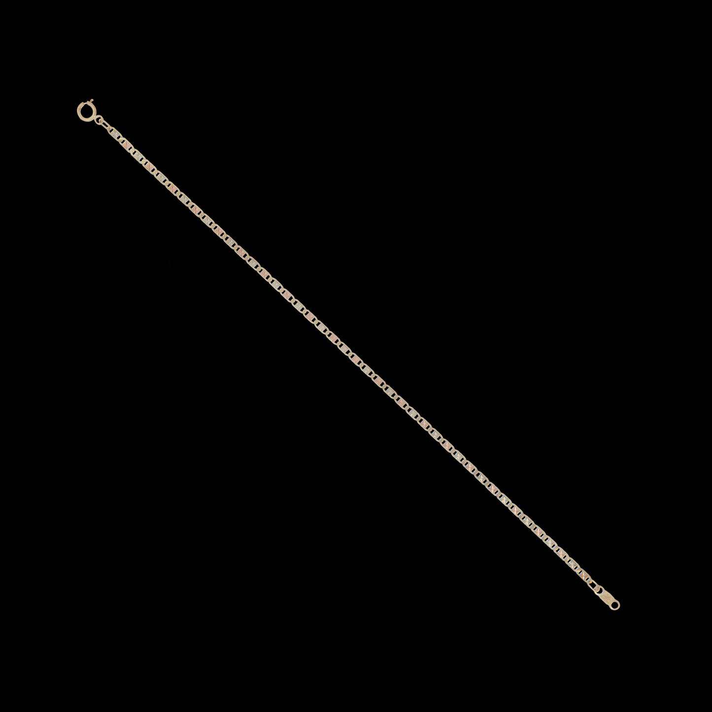 Pulso Tejido Espejo Tres Oros 10 Kilates 18cm 2mm