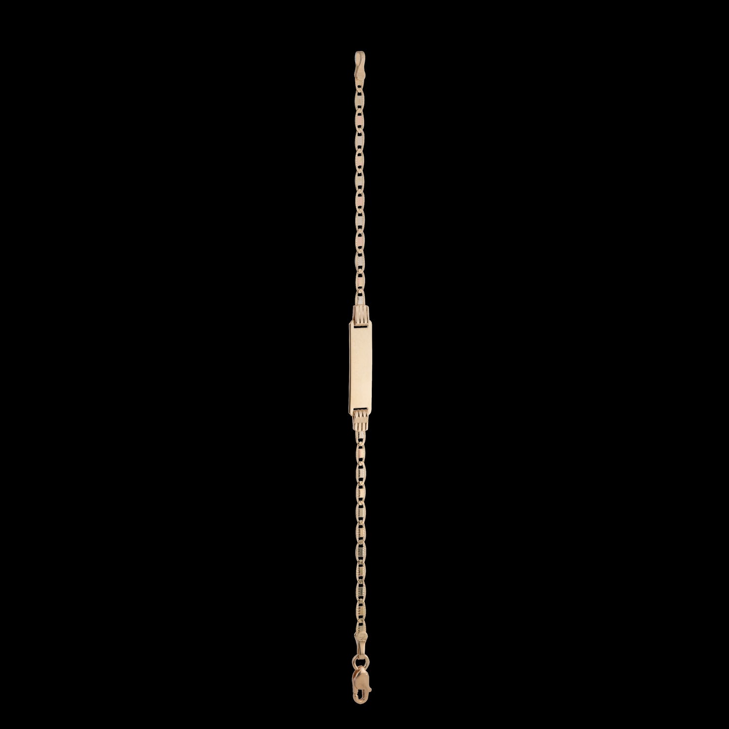 Esclava Tejido Espejo Diamantada Tres Oros 10 Kilates 14cm 2.5mm