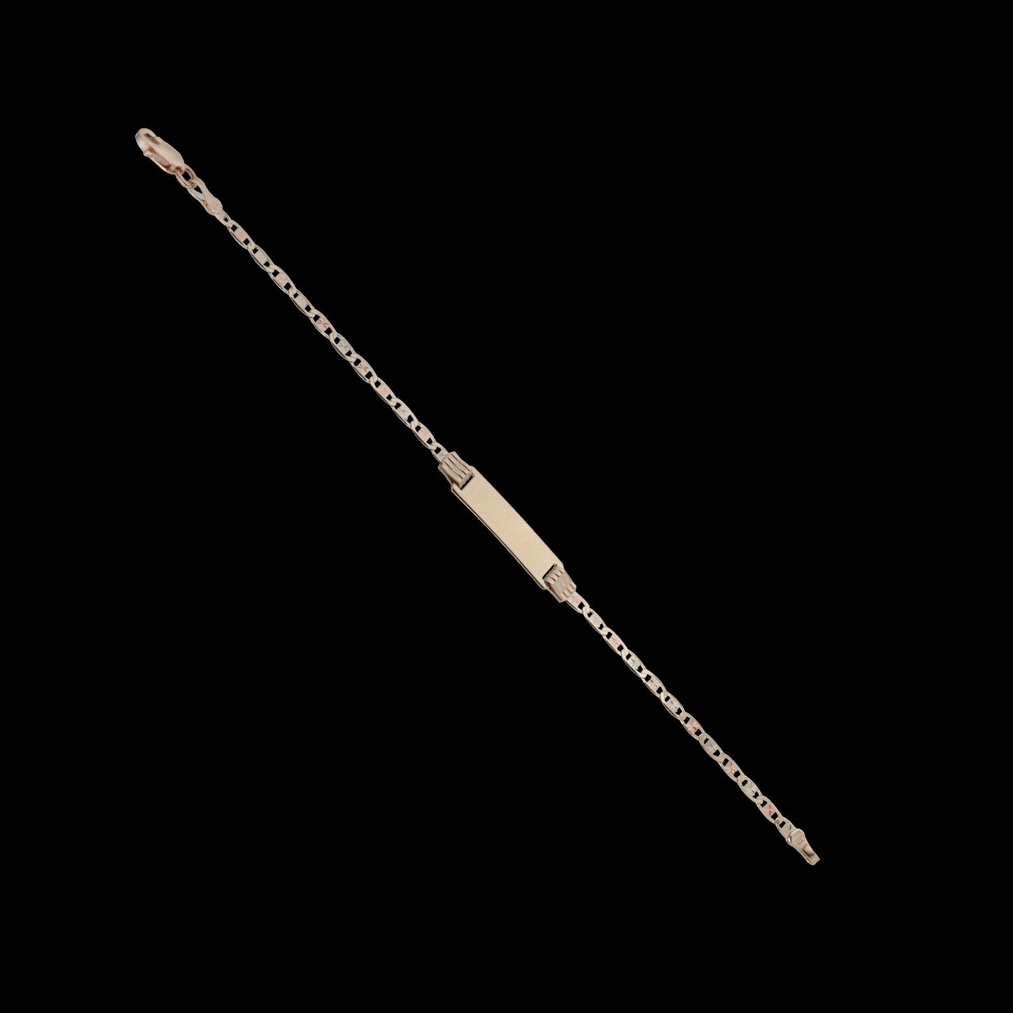 Esclava Tejido Espejo Tres Oros 10 Kilates 14cm 2.5mm