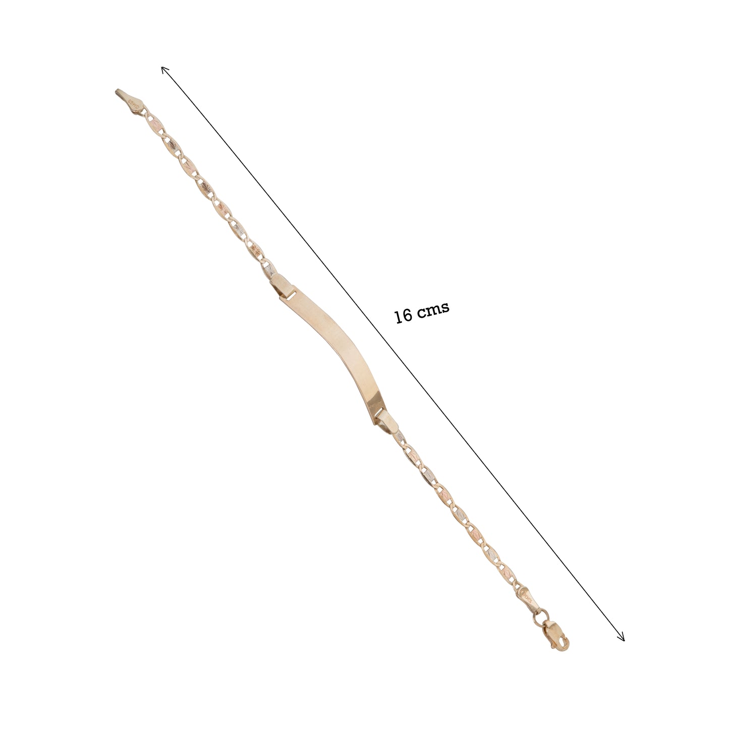 Esclava Tejido Espejo Tres Oros 10 Kilates 16cm 3.5mm