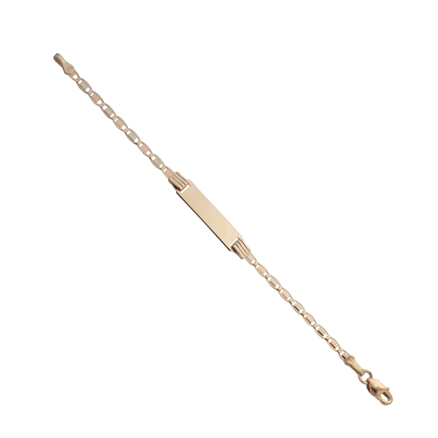 Esclava Tejido Espejo Tres Oros 10 Kilates 12cm 2.5mm