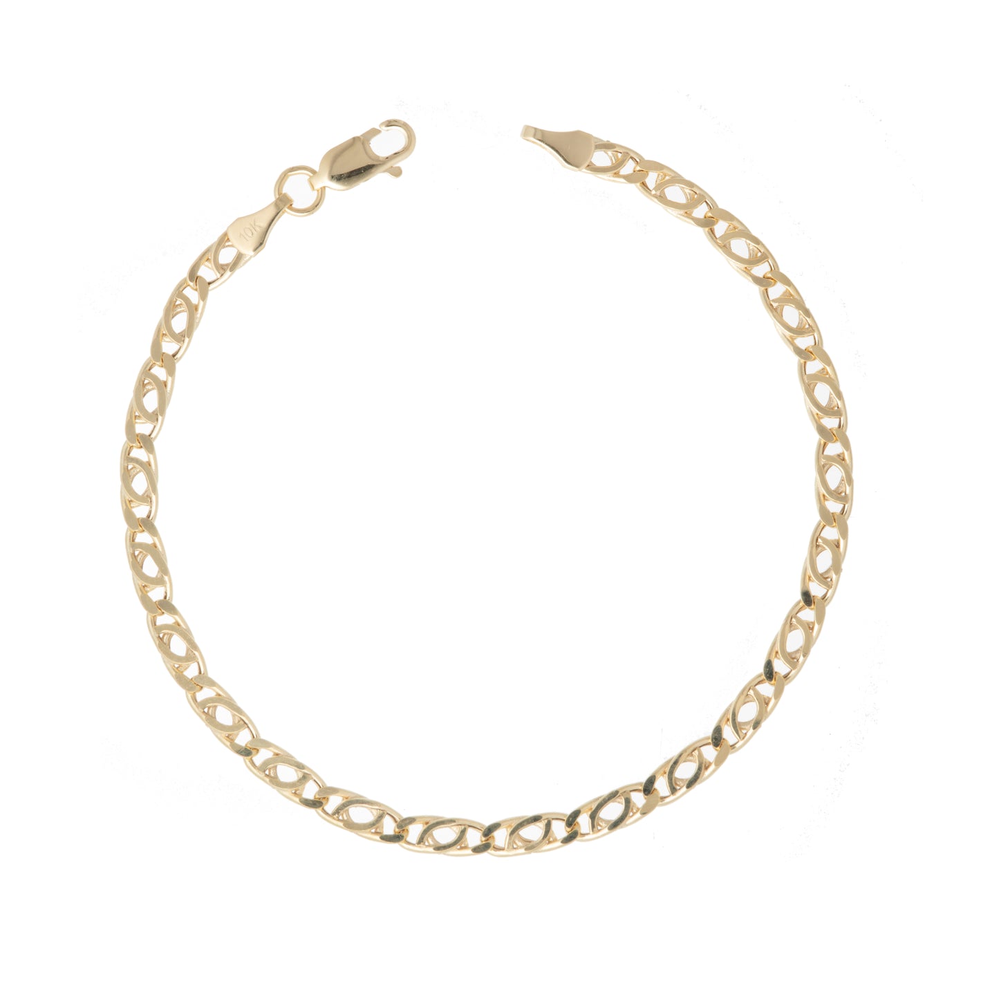Pulso Tejido Egipcio Oro 10 Kilates 18cm 3.5mm