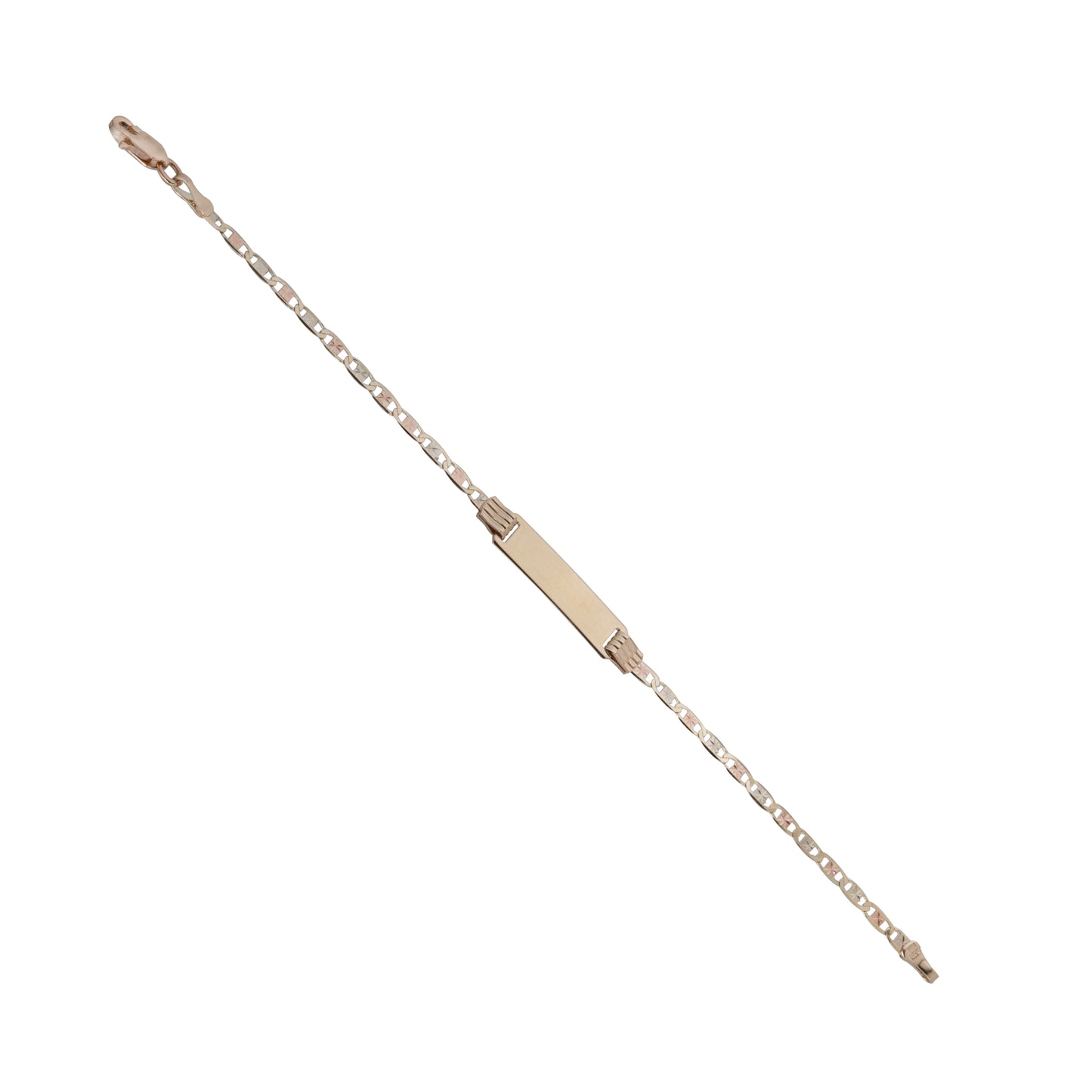 Esclava Tejido Espejo Tres Oros 10 Kilates 14cm 2.5mm