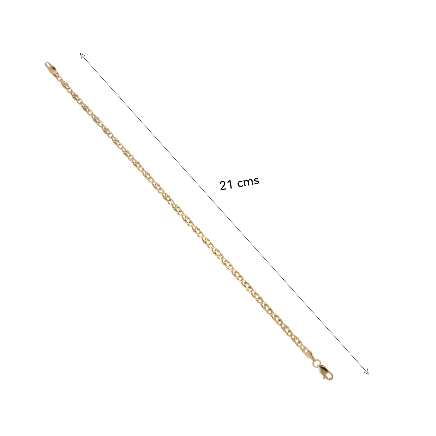 Pulso Tejido Egipcio Oro 10 Kilates 21cm 4mm