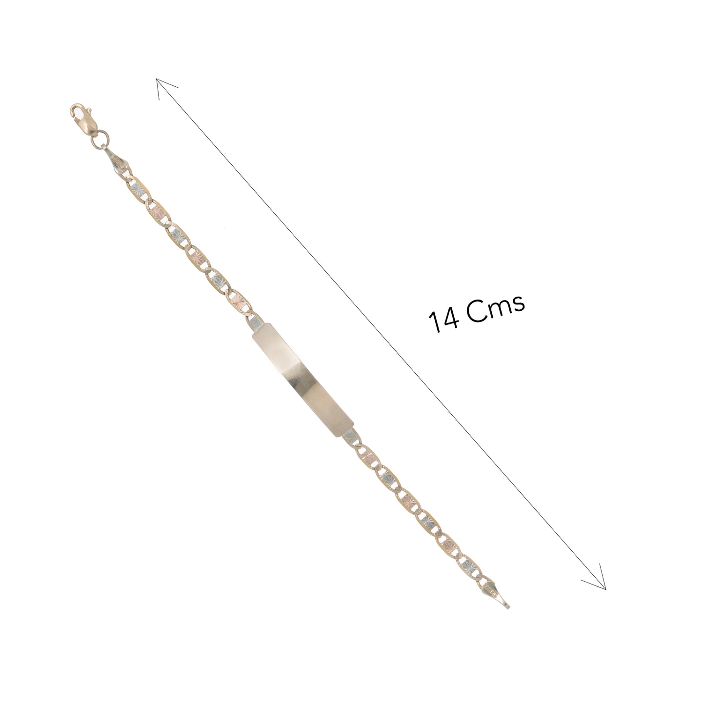 Esclava Niño Tejido Espejo Oro 10 Kilates 14cm 4mm