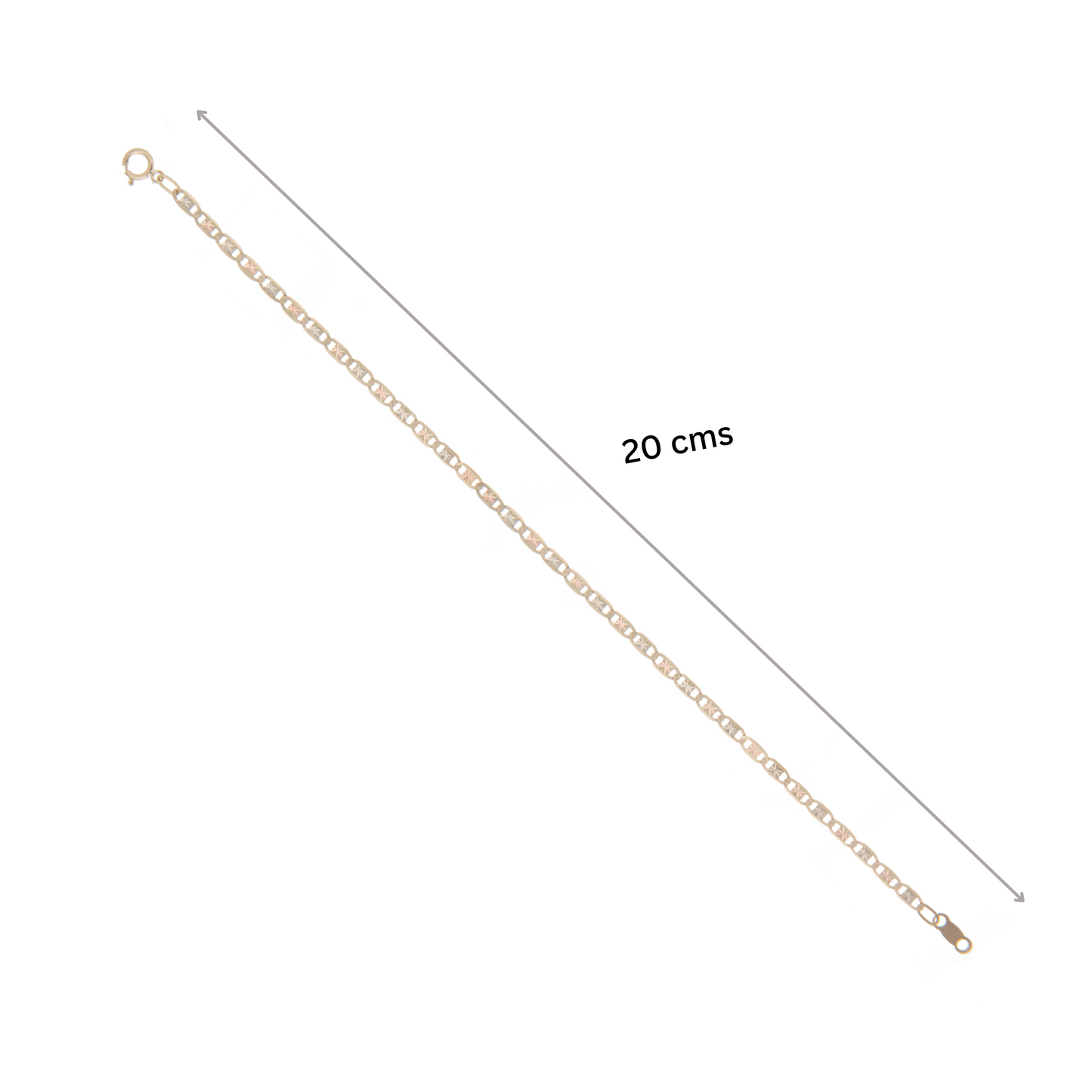 Pulso Tejido Espejo Tres Oros 10 Kilates 20cm 3mm