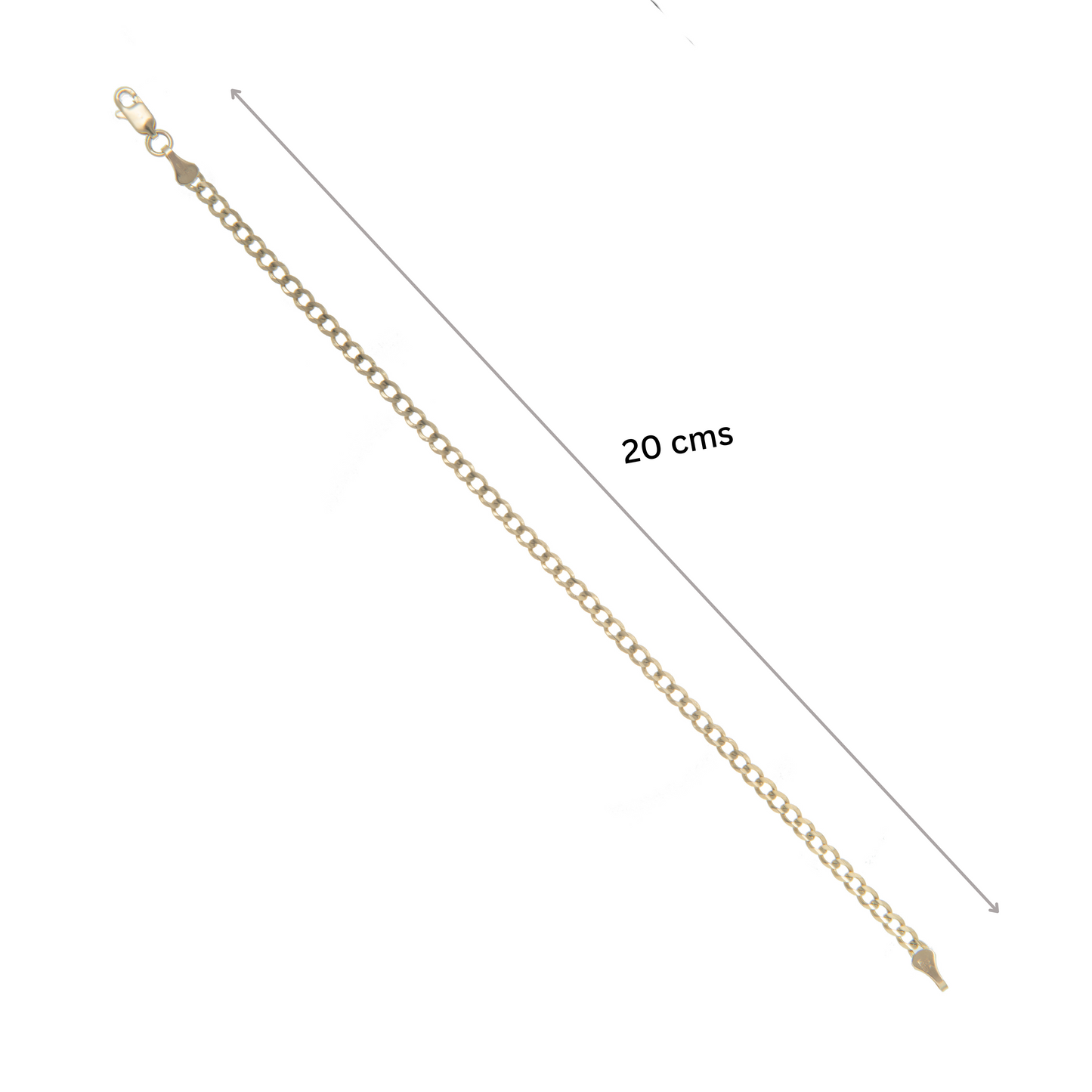 Pulso Tejido Barbado 20cm 4mm Oro 10 Kilates