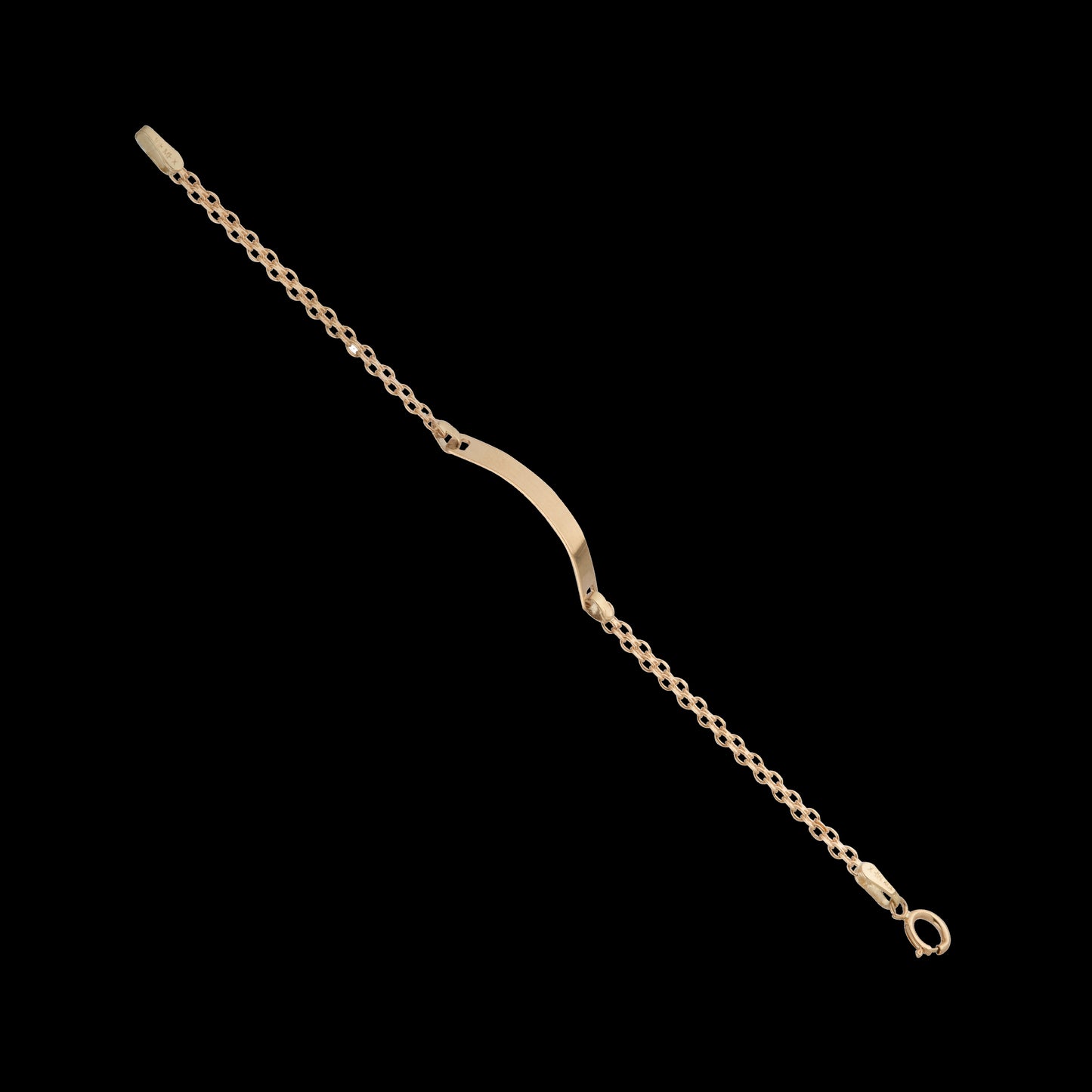 Esclava Niño Tejido Chino Oro 10 Kilates 14cm 2.5mm