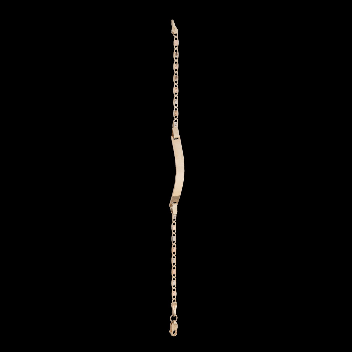 Esclava Tejido Espejo Tres Oros 10 Kilates 16cm 3.5mm