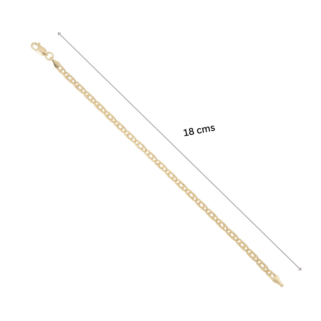 Pulso Tejido Egipcio Oro 10 Kilates 18cm 3.5mm