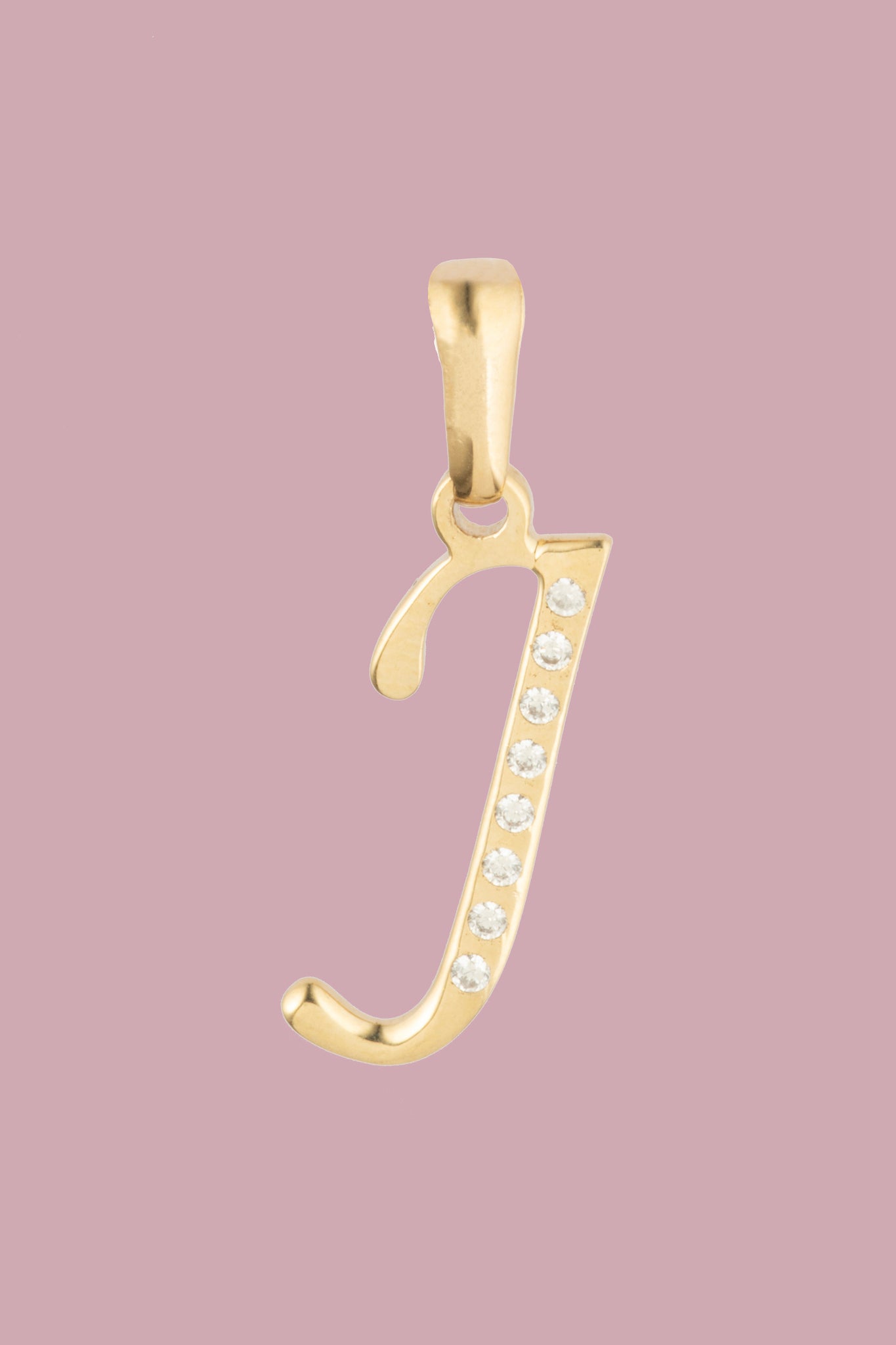 Dije Letra J Oro 10 Kilates con Zirconias