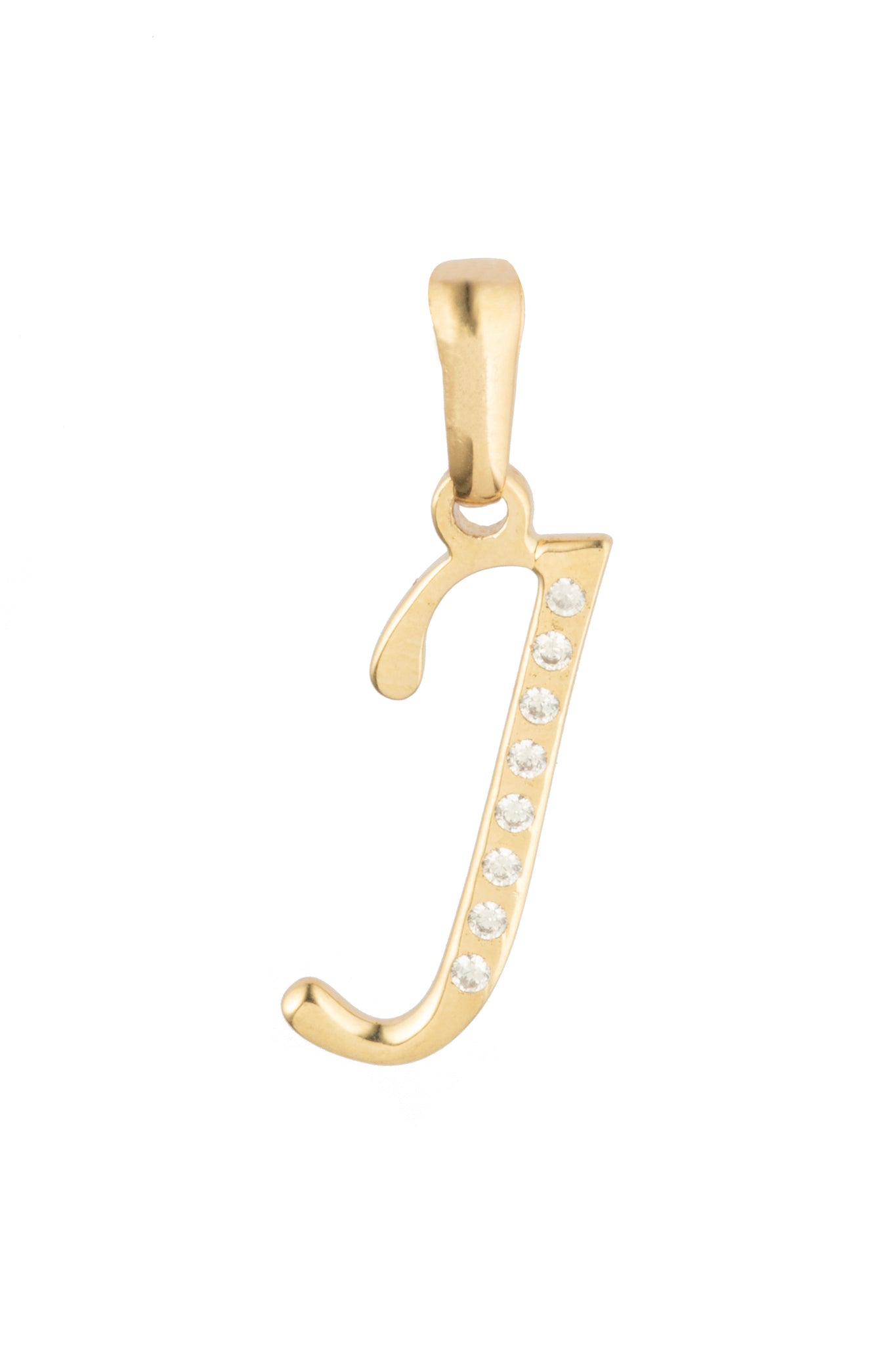 Dije Letra J Oro 10 Kilates con Zirconias