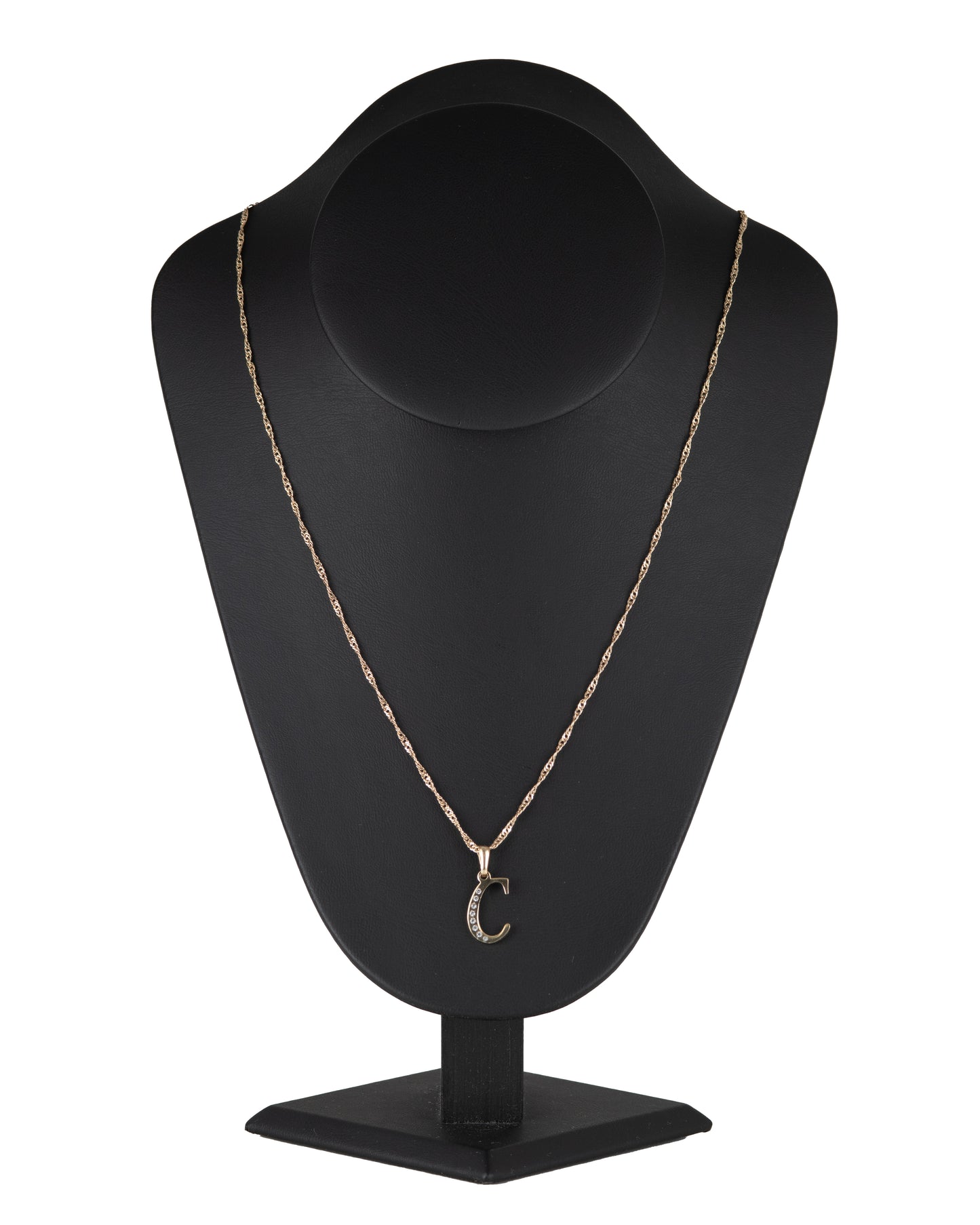 Dije Letra C Oro 10 Kilates con Zirconias