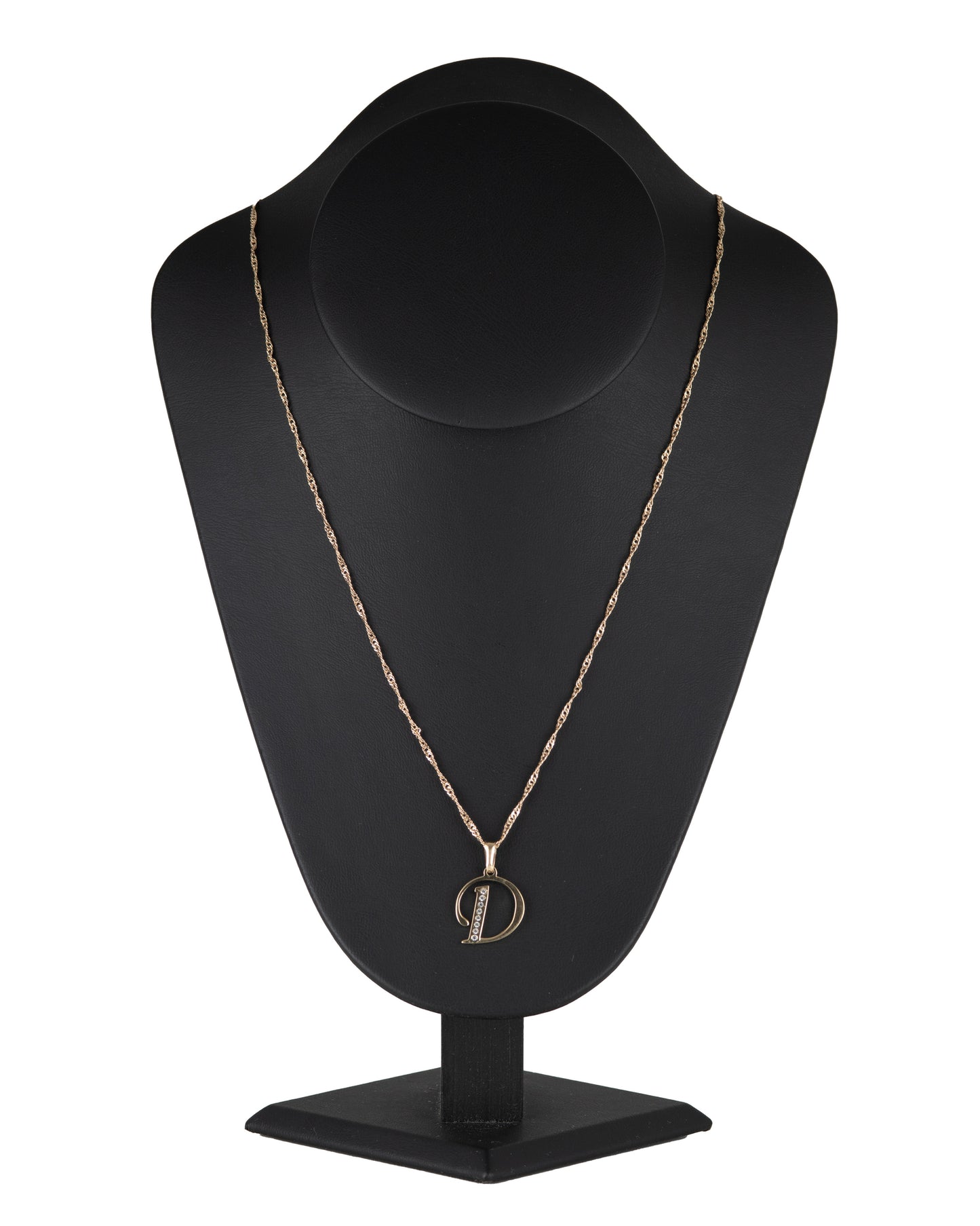 Dije Letra D Oro 10 Kilates con Zirconias