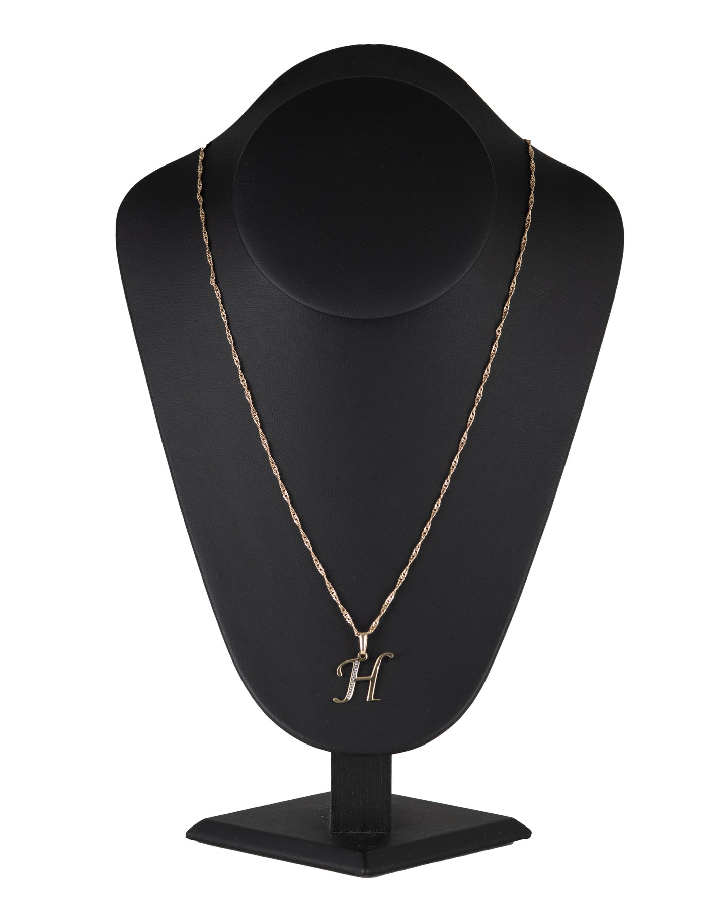 Dije Letra H Oro 10 Kilates con Zirconias