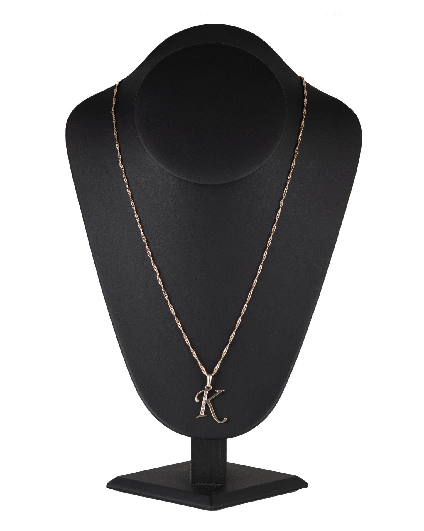 Dije Letra K Oro 10 Kilates con Zirconias