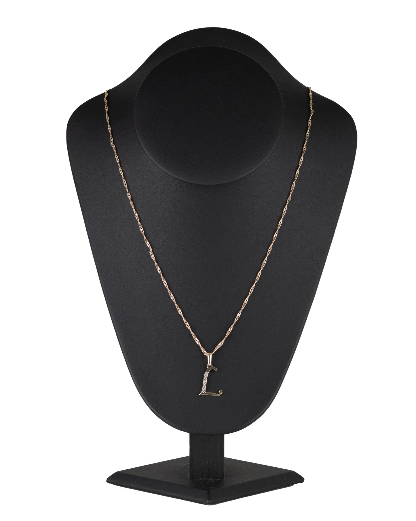 Dije Letra L Oro 10 Kilates con Zirconias