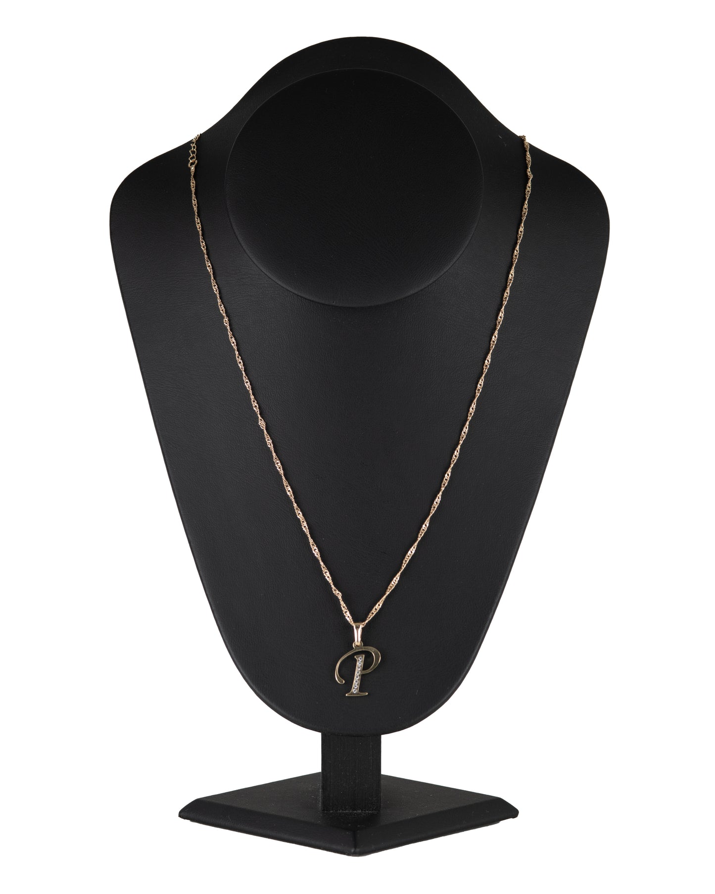 Dije Letra P Oro 10 Kilates con Zirconias