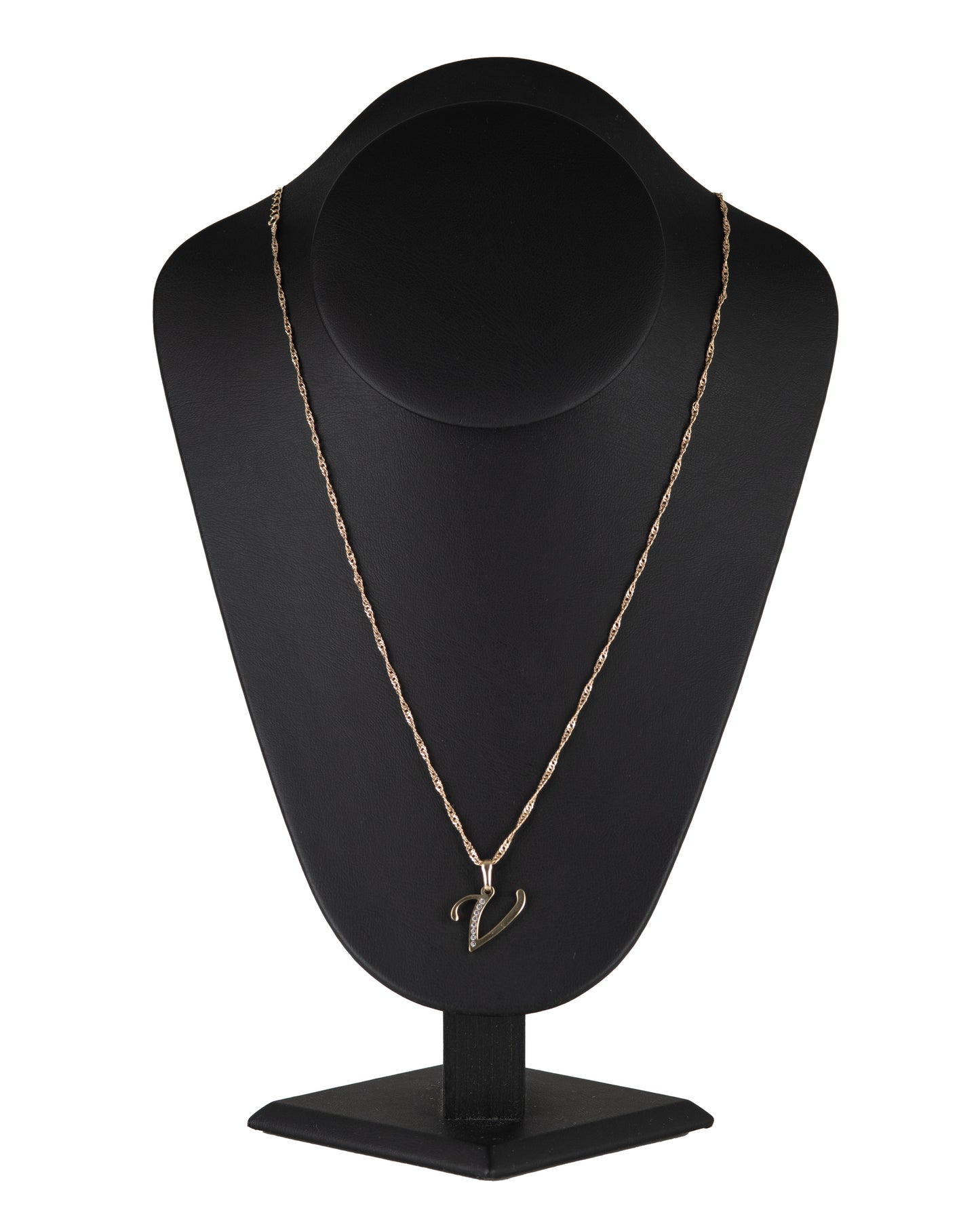 Dije Letra V Oro 10 Kilates con Zirconias
