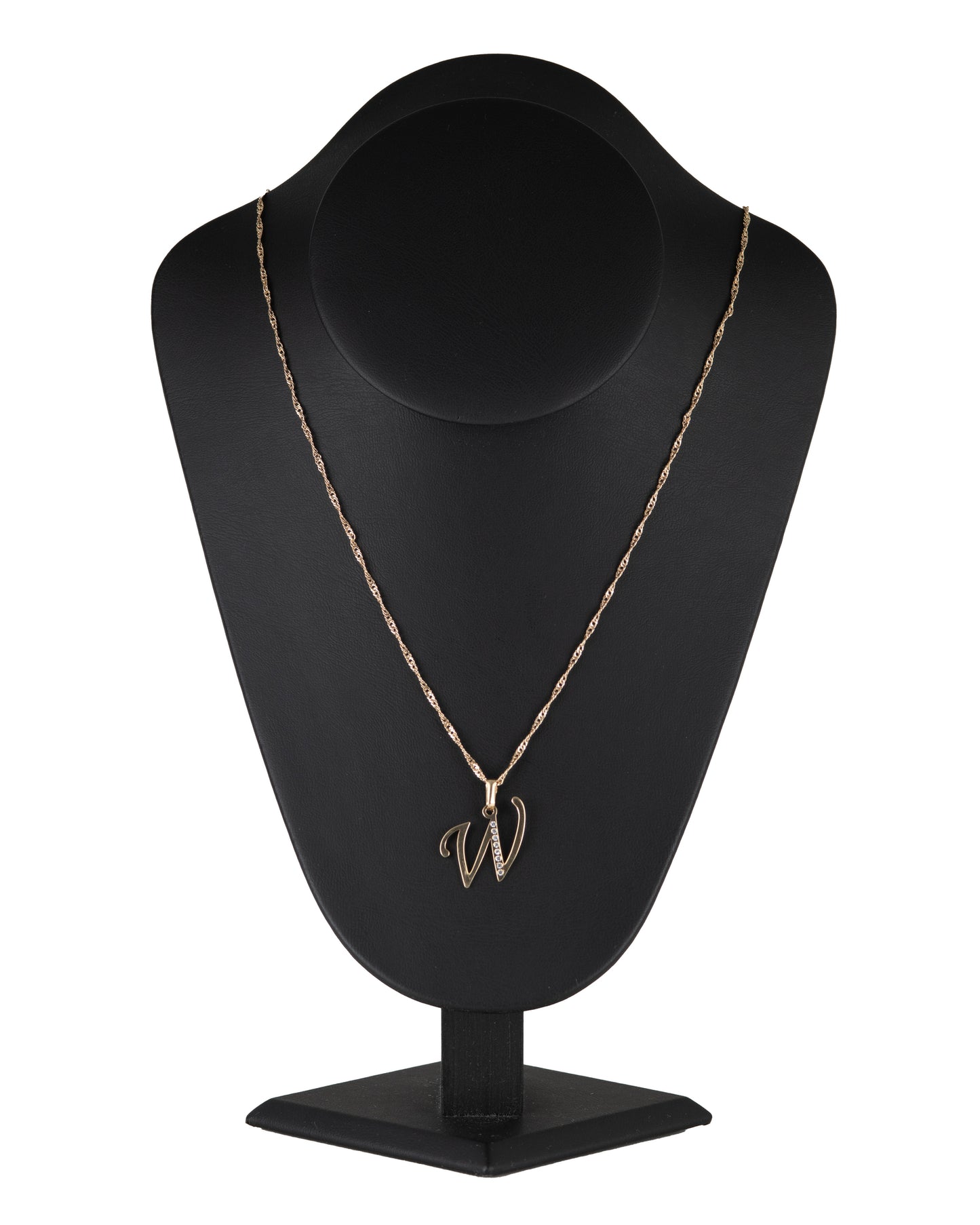 Dije Letra W Oro 10 Kilates con Zirconias