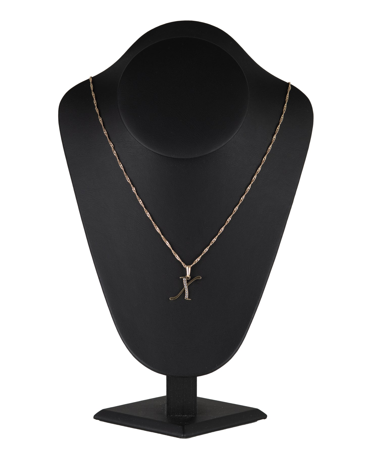 Dije Letra X Oro 10 Kilates con Zirconias