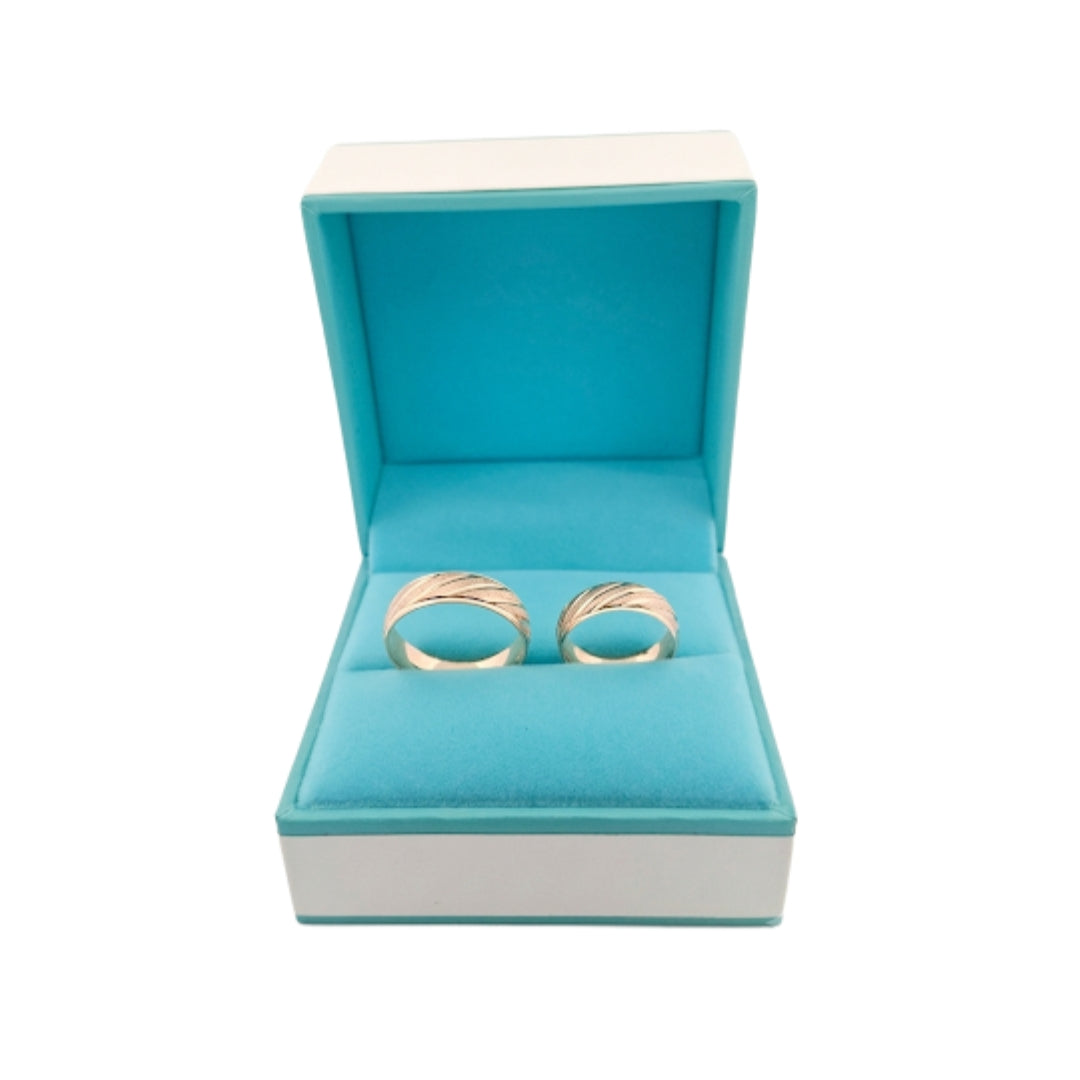 Par Argollas Matrimoniales Diseño Caramelo Mate Liso Oro 10 Kilates