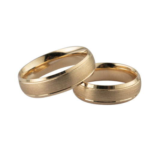 Par Argollas Matrimoniales Diseño Mate 14 Kilates