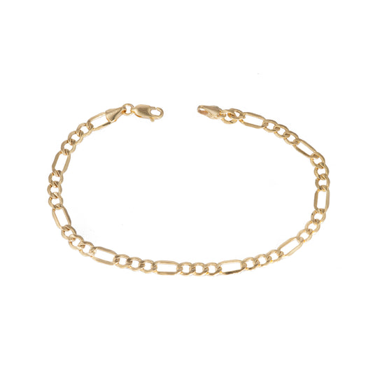 Pulso Tejido 3*1 Oro 10 Kilates 21cm 4.5mm